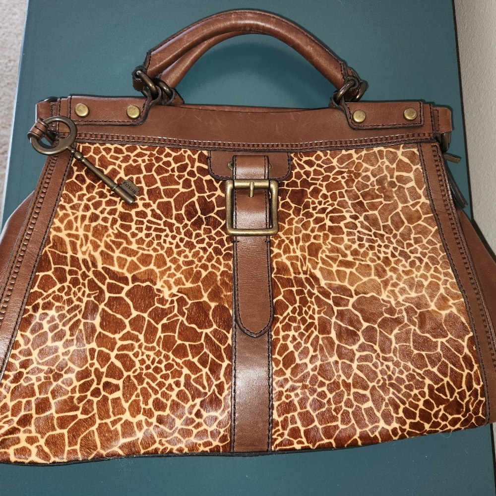 Fossil Giraffe Print Handbag